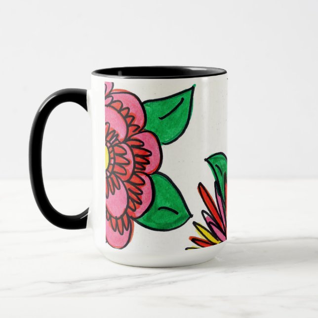Rosa Blume Tasse (Links)