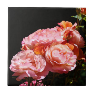 Rosa Blume Tile Ceranic Art Keepake Box Fliese