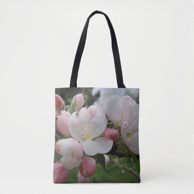 Rosa Blume Totbeutel Tasche (Vorderseite)