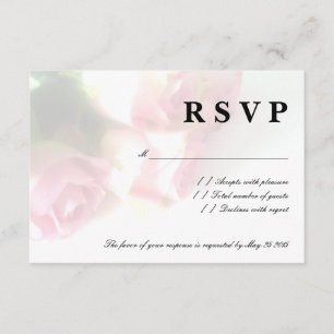 Rosa Blume UAWG Hochzeitkarten RSVP Karte