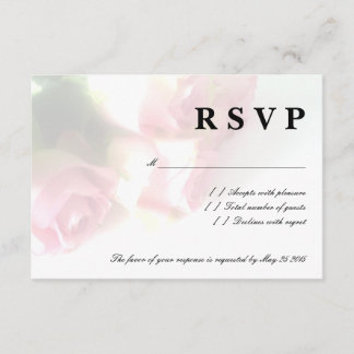 Rosa Blume UAWG Hochzeitkarten RSVP Karte