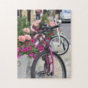 Rosa Blume und Fahrräder Islington London UK