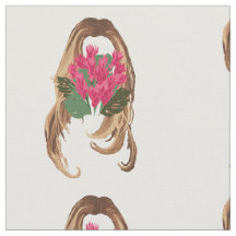 Rosa Blume und Frauengesicht