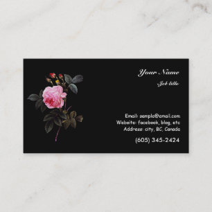 Rosa Blume und Knospen Visitenkarte
