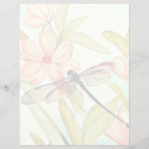 Rosa Blume und Libellen