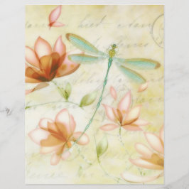 Rosa Blume und Libellen-Origami