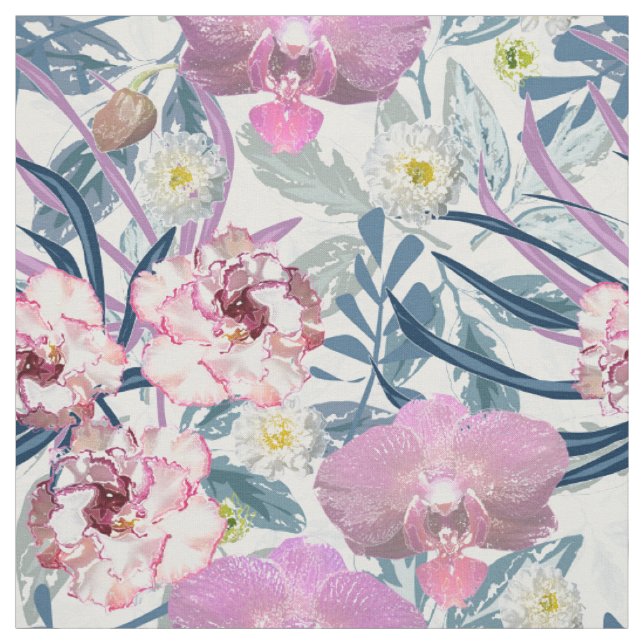 Rosa Blume und Orchideen Stoff (Muster)
