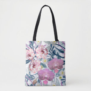 Rosa Blume und Orchideen. Tasche