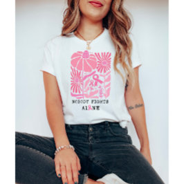 Rosa Blume und Ribbons Brustkrebs Monat T-Shirt
