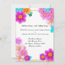 Rosa Blume und Schmetterlinge Hochzeit