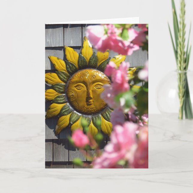 Rosa Blume und Sonne - Martha's Vineyard Karte (Vorderseite)