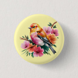 Rosa Blume Vogel Button