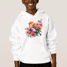 Rosa Blume Vogel Hoodie