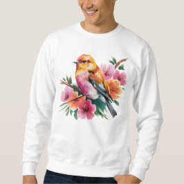 Rosa Blume Vogel Sweatshirt