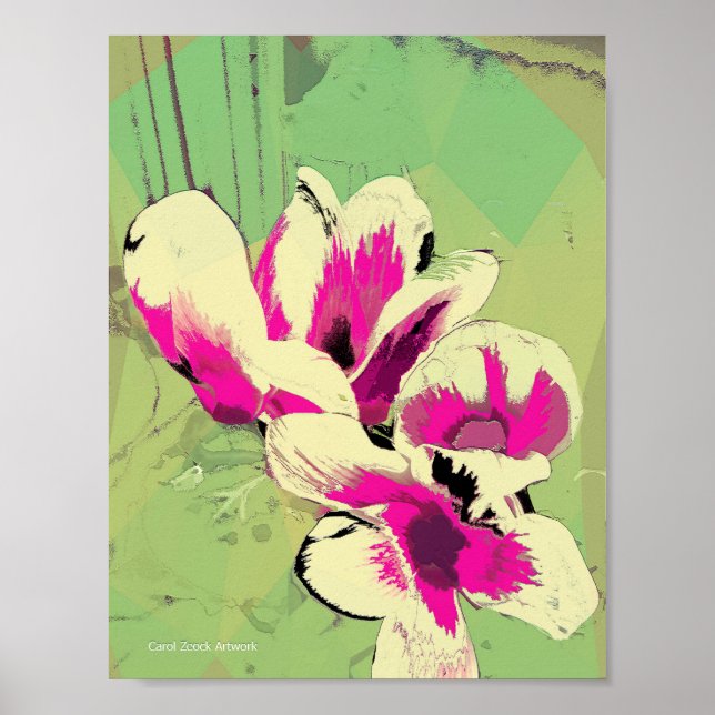 Rosa Blume von Ohio Künstler Carol Zeock Poster (Vorne)