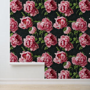Rosa Blume Wandmalerei Wohngestaltung Tapete