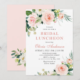 Rosa Blume Wasserfarben Bridal Luncheon Einladung