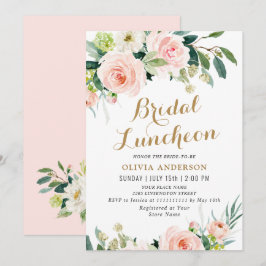 Rosa Blume Wasserfarben Bridal Luncheon Einladung