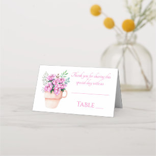 Rosa Blume Wasserfarben Frühjahr Hochzeit Party Platzkarte