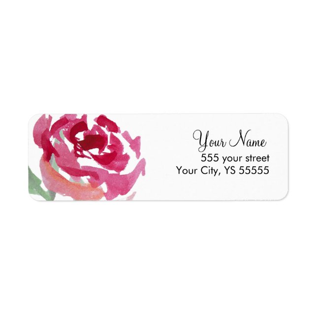 Rosa Blume Watercolor-Design (Vorne)