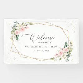 Rosa Blume, weiße Blume, Boho, Begrüßung Banner