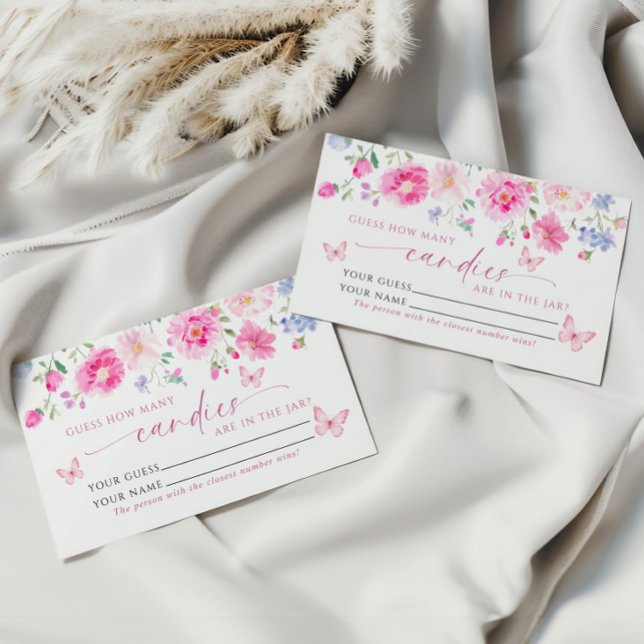 Rosa Blume Wie viele Candies Showspielkarten Platzkarte (Von Creator hochgeladen)