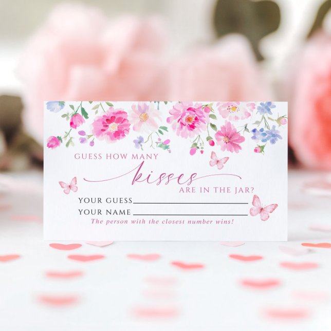 Rosa Blume Wie viele Kisses Showspielkarte Platzkarte (Von Creator hochgeladen)