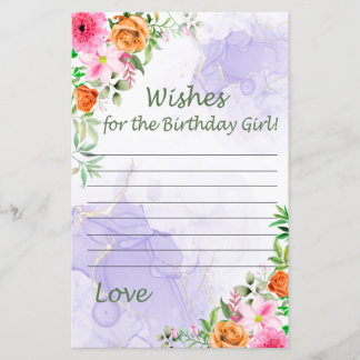 Rosa Blume Wünsche für Geburtstagsmädchen