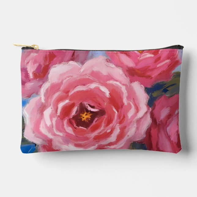 Rosa Blume Zubehörtasche (Vorderseite)