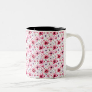 Rosa Blume Zweifarbige Tasse