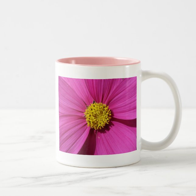 Rosa Blume Zweifarbige Tasse (Rechts)
