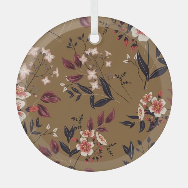 Rosa Blume Zweig, abstrakte Zusammensetzung. Ornament Aus Glas (Vorderseite)