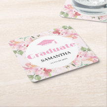 Rosa Blumen-Abschlussfeier
