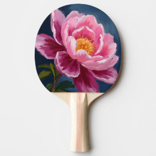 Rosa Blumen-Aquarellmalerei Tischtennis Schläger