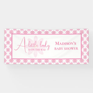 Rosa Blumen-Baby-Party  Banner