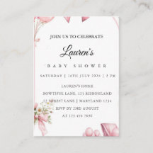 Rosa Blumen Baby Shower Einladungsplakat