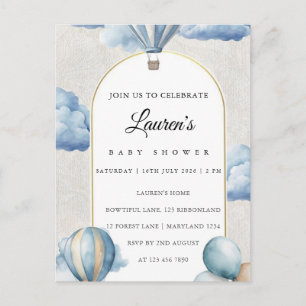 Rosa Blumen Baby Shower Einladungsplakat Einladungspostkarte