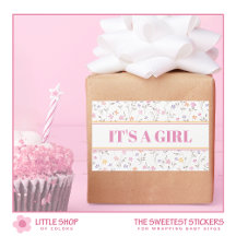 Rosa Blumen - Baby Shower: Es ist ein Mädchen