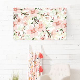 Rosa Blumen Banner
