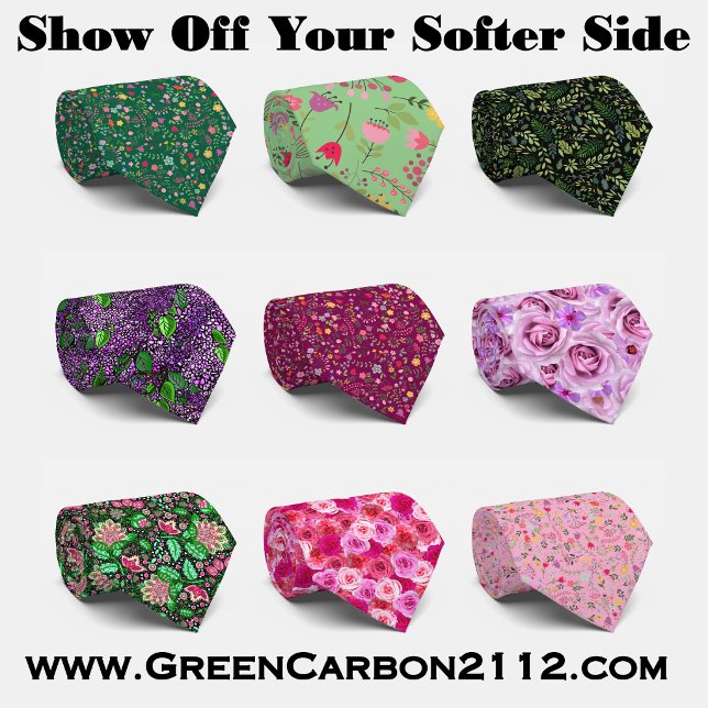 Rosa Blumen Blumen Collage  Krawatte (Stylish floral neck ties, perfect fashion accessory for weddings, job interviews, and events.)