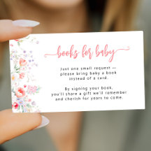 Rosa Blumen Bücher für Baby Shower Buchwunsch