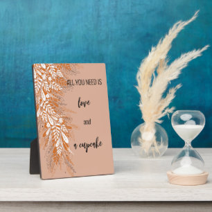 Rosa Blumen Cupcake Tischschild Fotoplatte