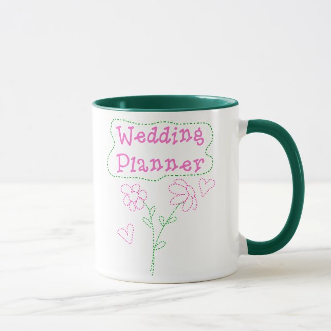 Rosa Blumen, die Planer Wedding sind Tasse (Rechts)