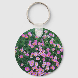 Rosa Blumen-Feld-Schlüsselanhänger Schlüsselanhänger