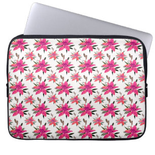 Rosa Blumen Floralmuster Design Laptopschutzhülle