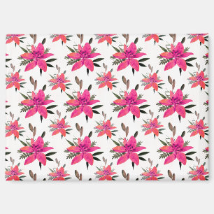 Rosa Blumen Floralmuster Design Magnet