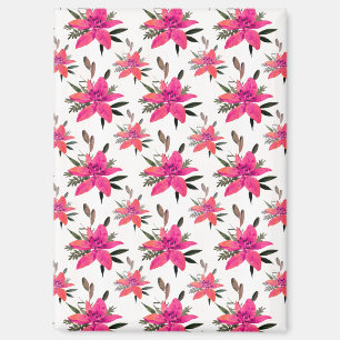 Rosa Blumen Floralmuster Design Magnet