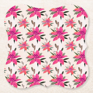 Rosa Blumen Floralmuster Design Untersetzer