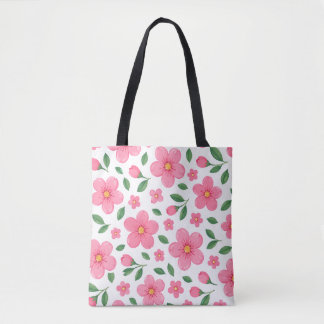 Rosa Blumen-Gartenmuster, botanische Blumen Tasche