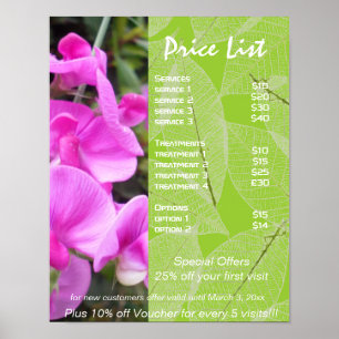 Rosa Blumen grüne ganzheitliche Gesundheit Preisli Poster